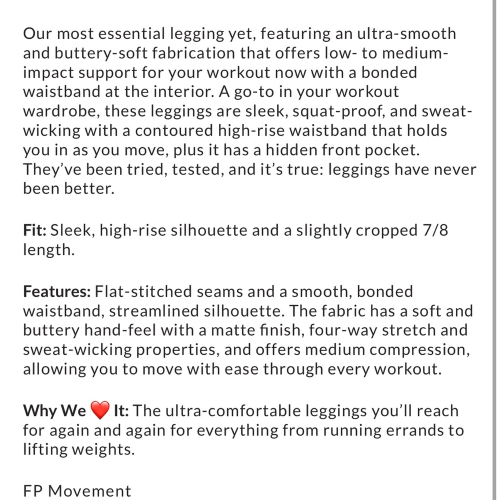 FP Movement Never Better Bonded Waistband Leggings - Picture 4 of 4
